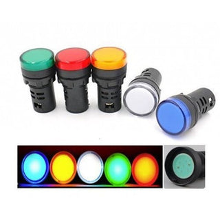 Panel Mount 12V LED, Multiple Colors - 0.85" (21.70mm) Mounting Hole