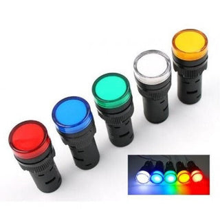 Panel Mount 12V LED, Multiple Colors - 0.47" (16mm) Mounting Hole Large Series