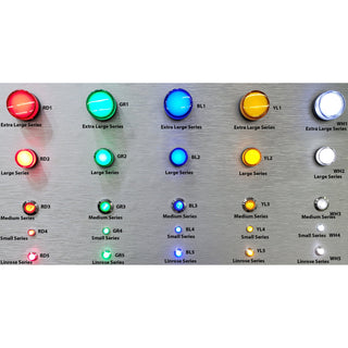 Panel Mount 12V LED, Multiple Colors - 0.47" (16mm) Mounting Hole Large Series