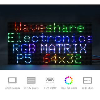 64x32 Color LED Matrix Screen (RGB) for Arduino or Raspberry Pi