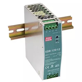 12V DC 10 Amps (120w) DIN Rail Mount Power Supply - Mean Well EDR-120-12