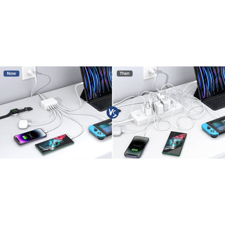 6 Port USB Charging Station - 100W - USB-C PD QC