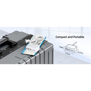 6 Port USB Charging Station - 100W - USB-C PD QC