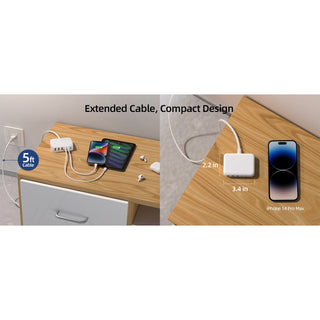 6 Port USB Charging Station - 100W - USB-C PD QC