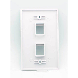 2 Port Blank Keystone Wall Plate - White