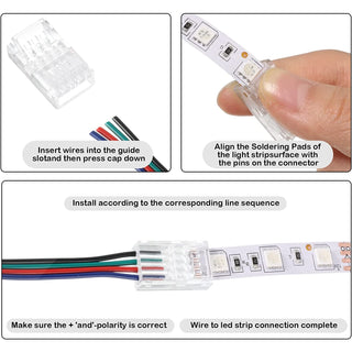 4 Pin RGB LED Strip Quick Connector 2 Pack