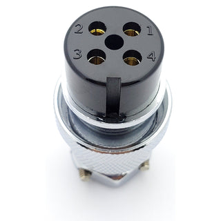 4 Pin Mic Connector Male/Female Pair - Extra Large - 20A 300V HEAVY DUTY GX25 M25