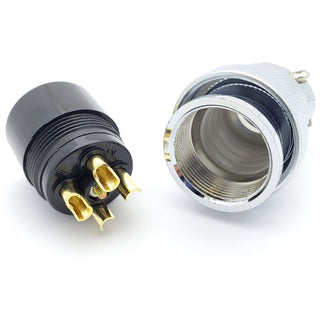 4 Pin Mic Connector Male/Female Pair - Extra Large - 20A 300V HEAVY DUTY GX25 M25