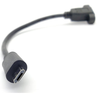 Micro USB Panel Mount Connector - Male To Female Extension  0.50' (152.4mm) Shielded