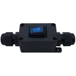 120V Blue LED Waterproof Illuminated Rocker Switch Junction Box - IP65