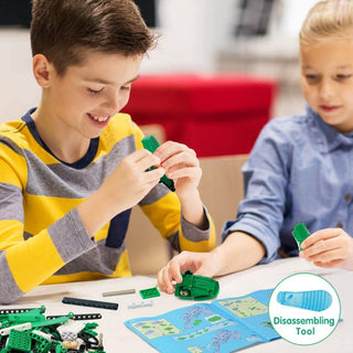 Dinosaur Building Blocks STEM Building Kit for Kids 8+ yrs, Walking Dinosaur and Moving Crocodile Toy, 450 pcs