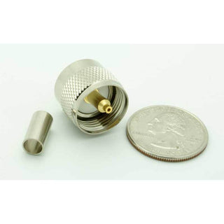 UHF Male 2 Piece Crimp Connector for RG-58 (PL-259) Gold Pin