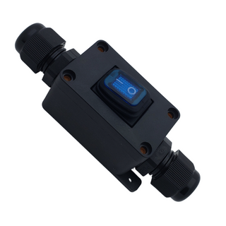 12V-24V IP65 Waterproof Rocker Switch Box - Blue LED