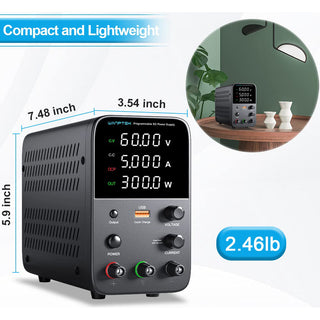 60V 5A Adjustable Bench Top LAB DC Power Supply