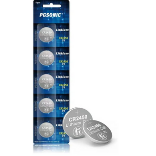 CR2450 3V Lithium Coin Battery Button Cell - 5 Pack