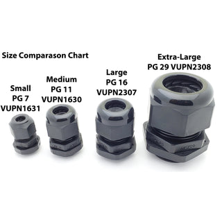 Extra-Large Waterproof Cable Gland, Strain Relief And Cord Grip - 1.47" Mounting Hole - PG29