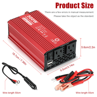 500W Power Inverter - 12V - For Vehicle Or Emergency Power