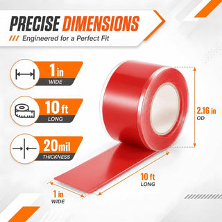 Red Self-Fusing Silicone Repair Tape - 1 Inch x 10 Feet