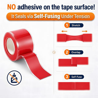 Red Self-Fusing Silicone Repair Tape - 1 Inch x 10 Feet