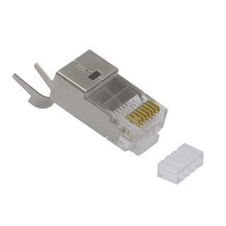 RJ45 CAT 7 Shielded Plug Solid 50Micron 3 Prong 20pcs