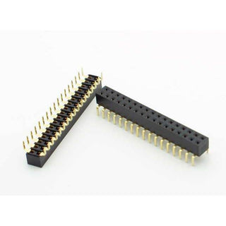 34-pin Dual-Row Female Header, 0.1″ Pitch, Spans Breadboard Gap (D147)