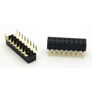 16-pin Dual-Row Female Header, 0.1″ Pitch, Spans Breadboard Gap (D147)