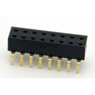 16-pin Dual-Row Female Header, 0.1″ Pitch, Spans Breadboard Gap (D147)