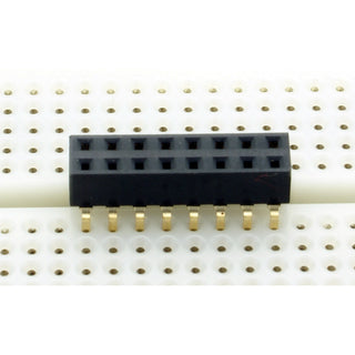 16-pin Dual-Row Female Header, 0.1″ Pitch, Spans Breadboard Gap (D147)