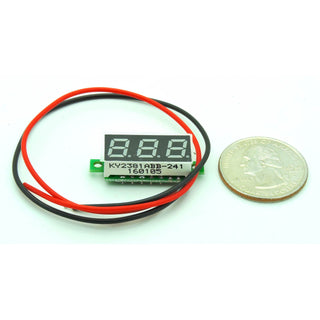 LED Mini Volt Meter (Blue 3.3 to 30 VDC 2 wire) (D91)