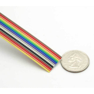 14 Conductor .05" Pitch 28 AWG Rainbow Ribbon Cable