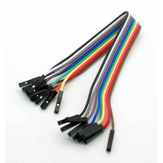 12" Female-Female Rainbow Breadboard Jumper Wire for Arduino - 10 Pack (D79)