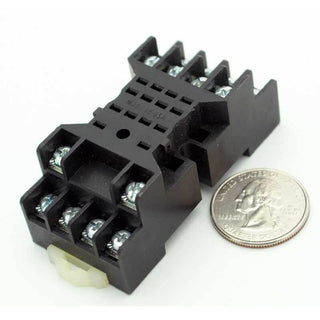 relay socket: 14 positions panel mount, DN rail screw terminals