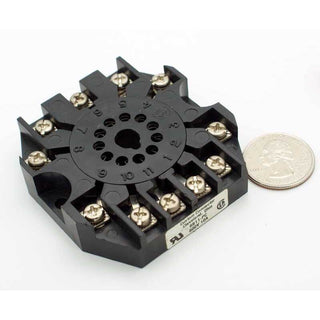 relay socket: 11 positions panel-mount screw terminals