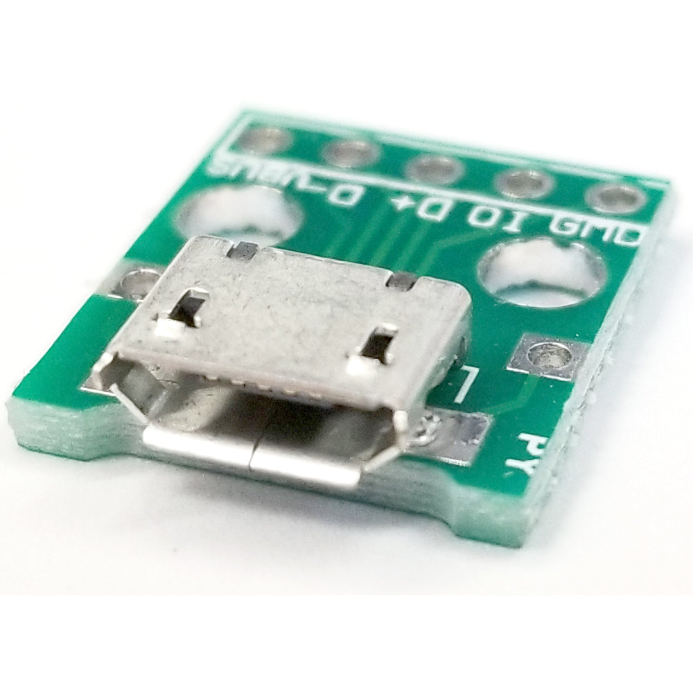 Micro USB (Micro-B) Breakout Board