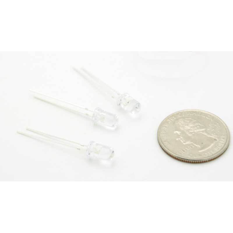 Ultra Bright White LED 20000mcd 5mm - 3.4v 20mA - 3 Pack