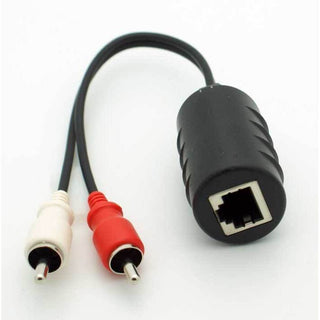 RCA Stereo Audio Over Ethernet Adapter - Long Distance Audio Extension Balun Adapter