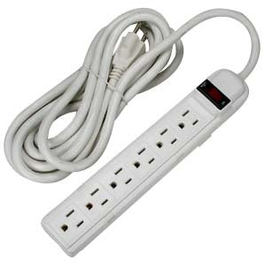 6 Outlet Surge Protector w/12' Cord