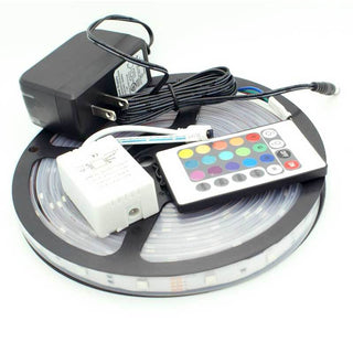 Waterproof RGB LED Strip Light - 16.4 Feet w/Controller + Power Supply