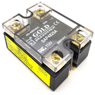Gold 280 VAC @ 25A solid State Relay SPST N.O. AC Controlled