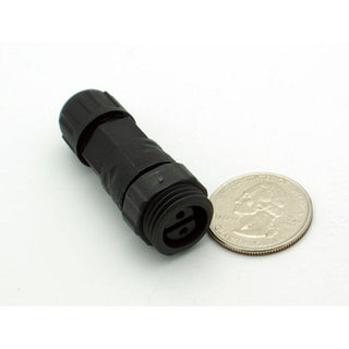 Medium Series 2 Pin Female Inline Waterproof Connector - 18-24 AWG