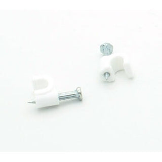 RG-59 Nylon Nail Cable Clip - White