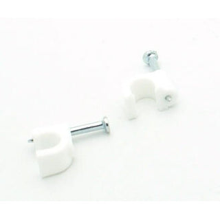 RG-6 Nylon Nail Cable Clip - White