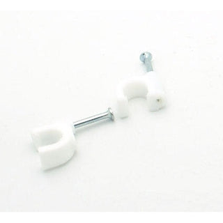 RG-6 Quad Nylon Nail Cable Clip - White