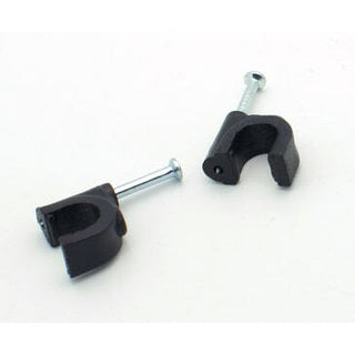 RG-6 Quad Nylon Nail Cable Clip - Black