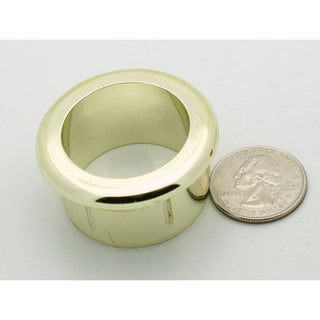 1+1/2" Diameter Desk Grommet - no cap - Metallic Coated Plastic - Brass