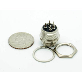 6 Pin Male Chassis Mount CB Mic Connector