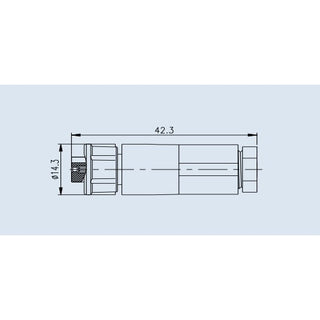 Small Series 2 Pin Female Inline Waterproof Connector - 20-26 AWG