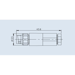 Small Series 2 Pin Male Inline Waterproof Connector - 20-26 AWG