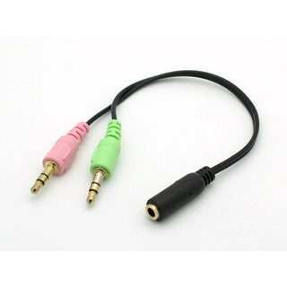 3.5mm 4-Conductor Jack to Headphone + Microphone Plug Splitter / Adapter