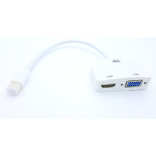 Mini DisplayPort (Thunderbolt) Male to VGA+HDMI Female Adapter